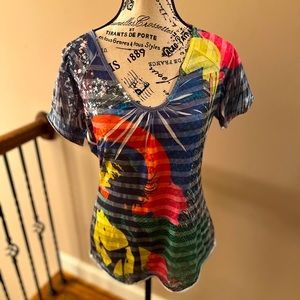 Buffalo by David Bitton T-shirt. Multi colored women’s medium.